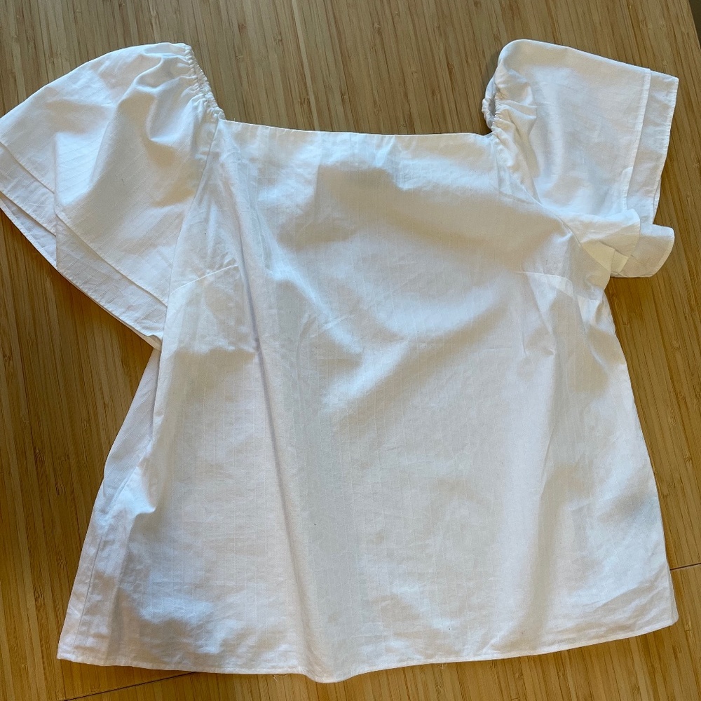 Apt 9 Square Neck Boho Style White Top Sz M- Preowned